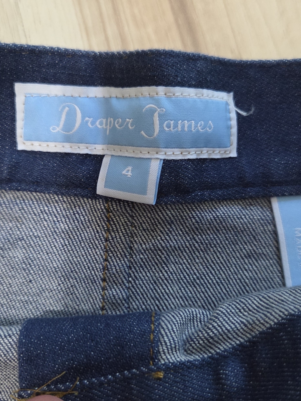 Draper James Scalloped-Panel Button Front Denim Skirt - Blue - Picture 2 of 2